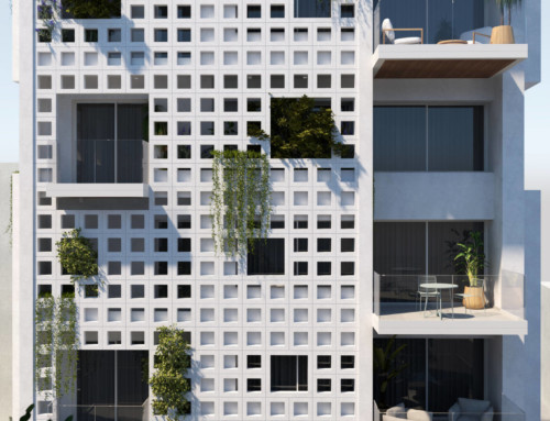 White lattice apartment building in Neo Psychiko